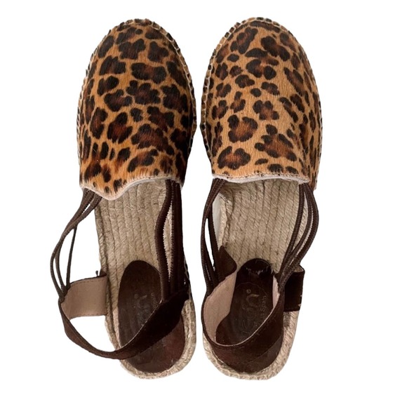 Picon Womens Leopard Print Calf Hair Espadrilles - Picture 5 of 13